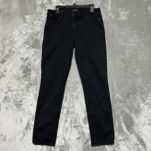 Talbots Flawless Five Pocket Slim Ankle Straight Leg Jeans Womens 8 Long Black